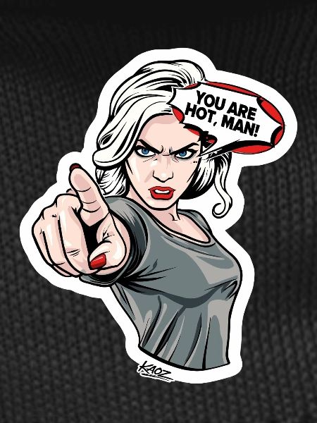 Comic Fierce Femme Pointing