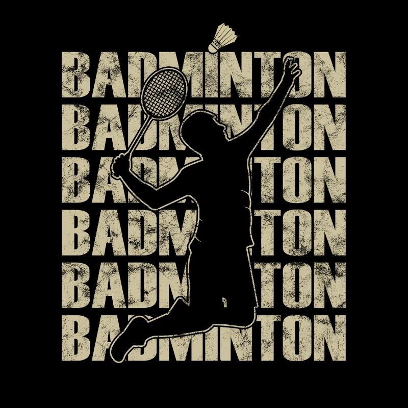 Retro style badminton player