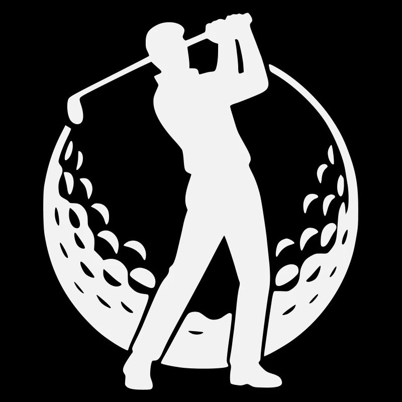 Golf Motif - Golfer Silhouette in Golf Ball