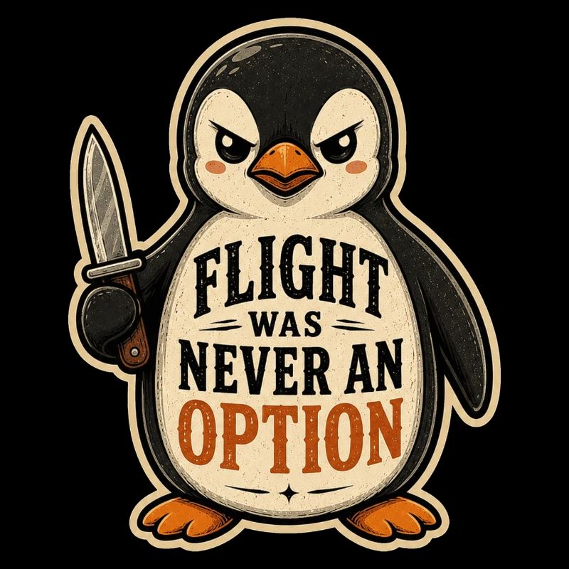 Flight Was Never An Option Mutiger Pinguin Messer