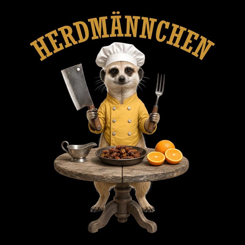 Ein lustiges Herdmännchen Koch Erdmännchen