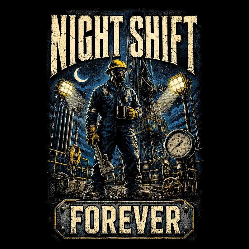 Oil Rig Rig Worker Night Shift Forever