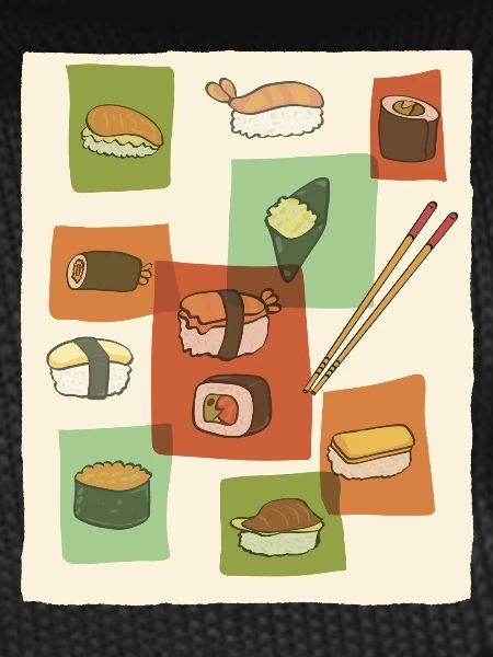 Sushi Mid-Century Pop Art