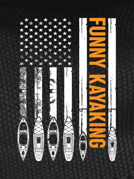 Canoeing Kayaking US Flag Kayaker