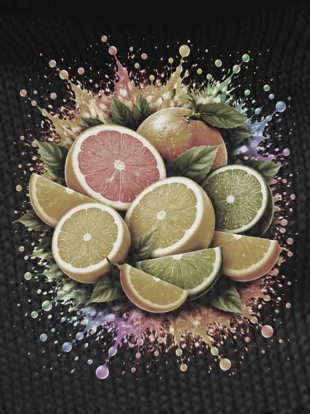 Citrus Lemon Grapefruit Splash Art