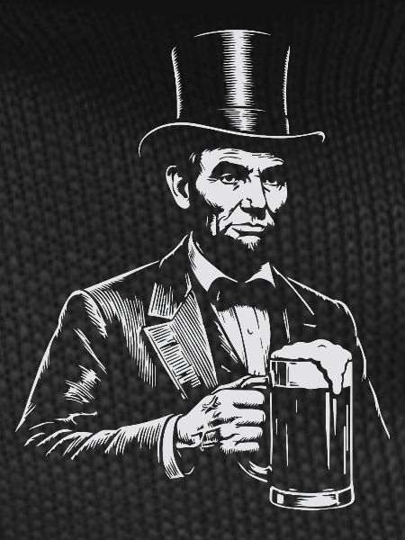 Abraham Lincoln drinking beer