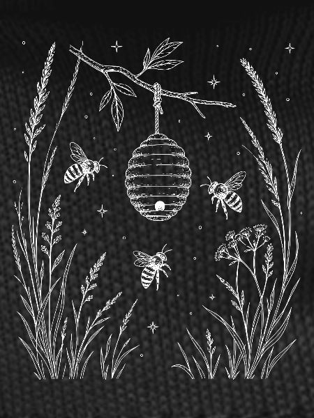 Bees in the grass