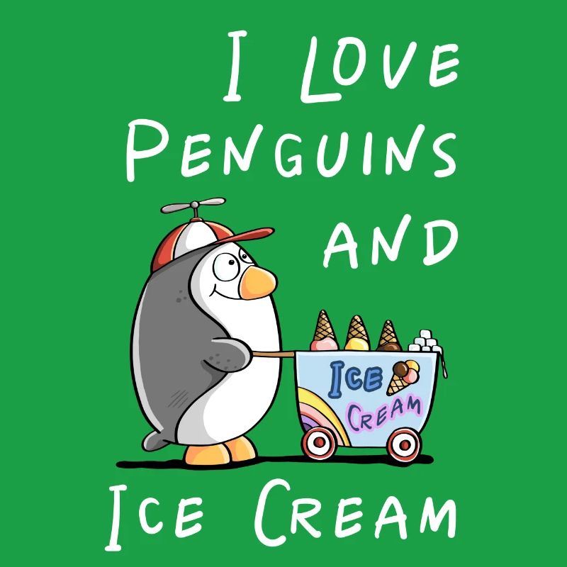 I Love Penguins and Eiscreme - Pinguin Eis Comic
