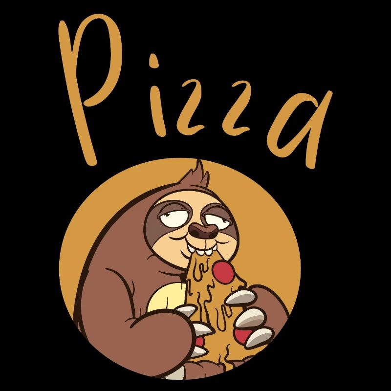 Fun sloth with pizza