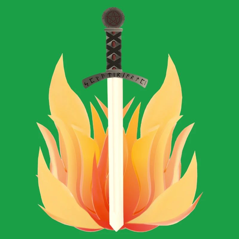 Long Sword with Flame Pattern, Fire Designs
