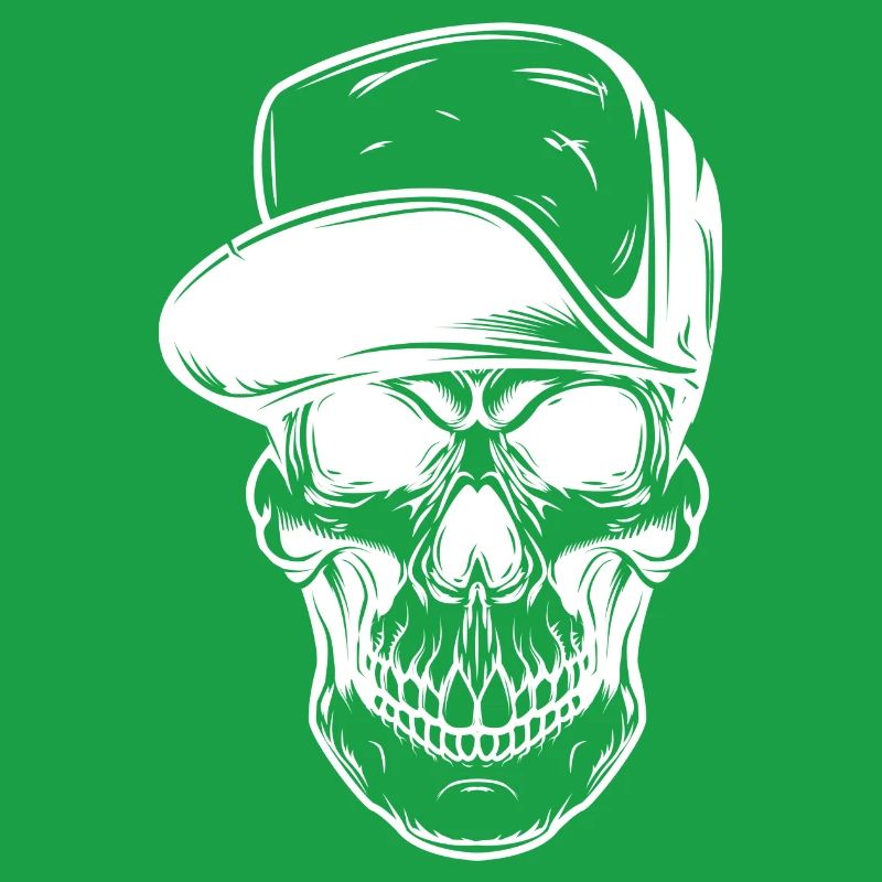 Crâne graffiti avec casquette de baseball