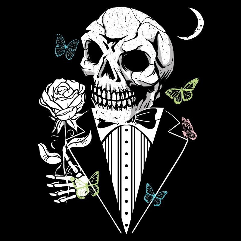 Gentelman Skull with Rose