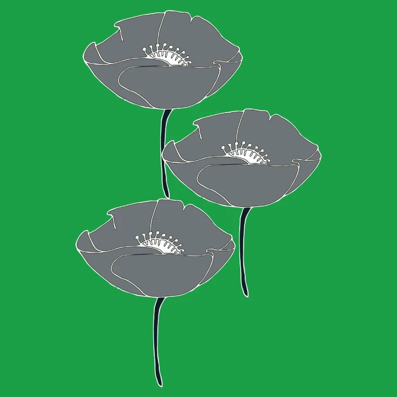 mohnblumen grau