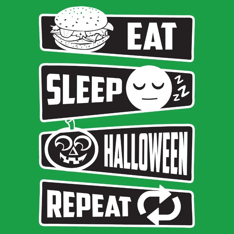 Manger, dormir, Halloween, répéter
