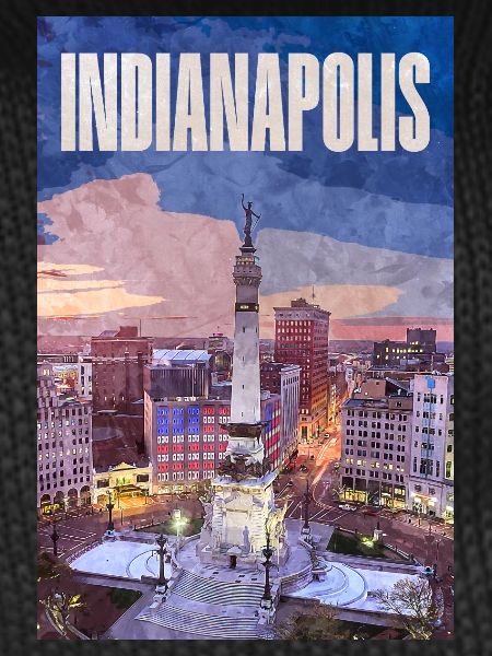 Indianapolis skyline at Monument Circle