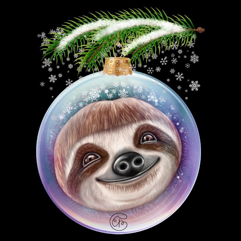 Christmas Cute Sloth Snow