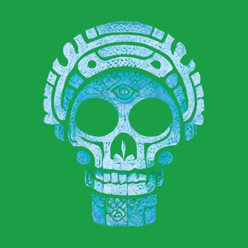 Tête De Mort Maya Bleue