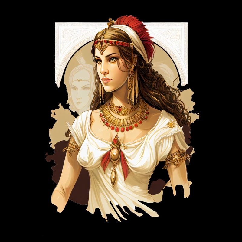 Antique Queen in Red Tiara