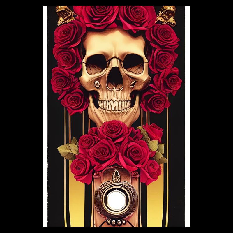 Abstract skull with roses