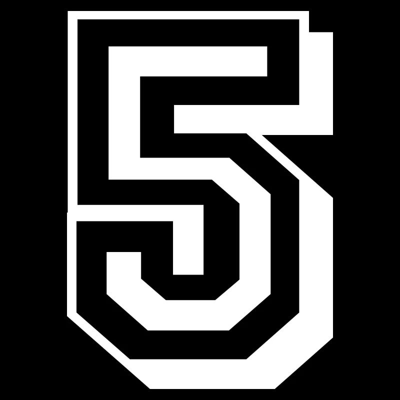 5 Five Number Birthday White