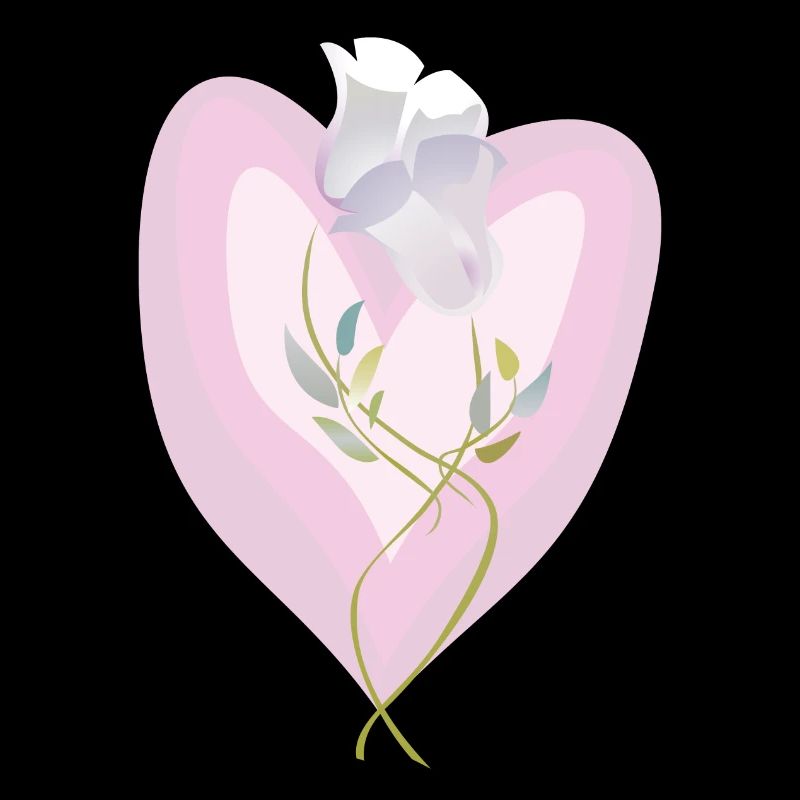 Sanfte weiße Tulpe Herz Illustration