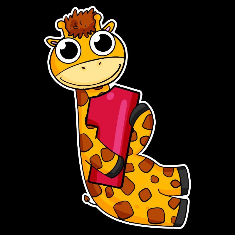 1 year old - School enrollment - Giraffe motif