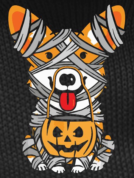 Halloween Dog Wrapped in Bandages