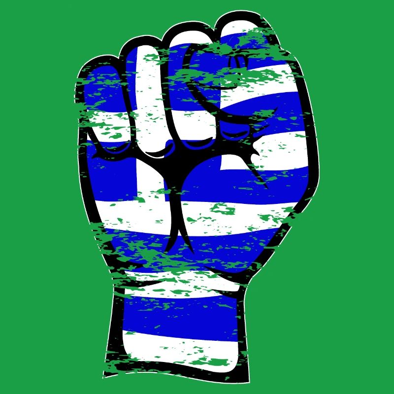 Grèce Drapeau Poing Main Utilisé Symbole