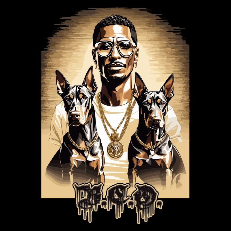 Rapper with Dobermans