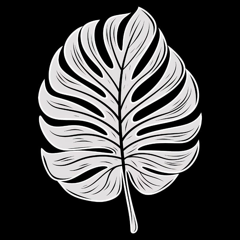 Cool Monstera Leaf, Plants Motif