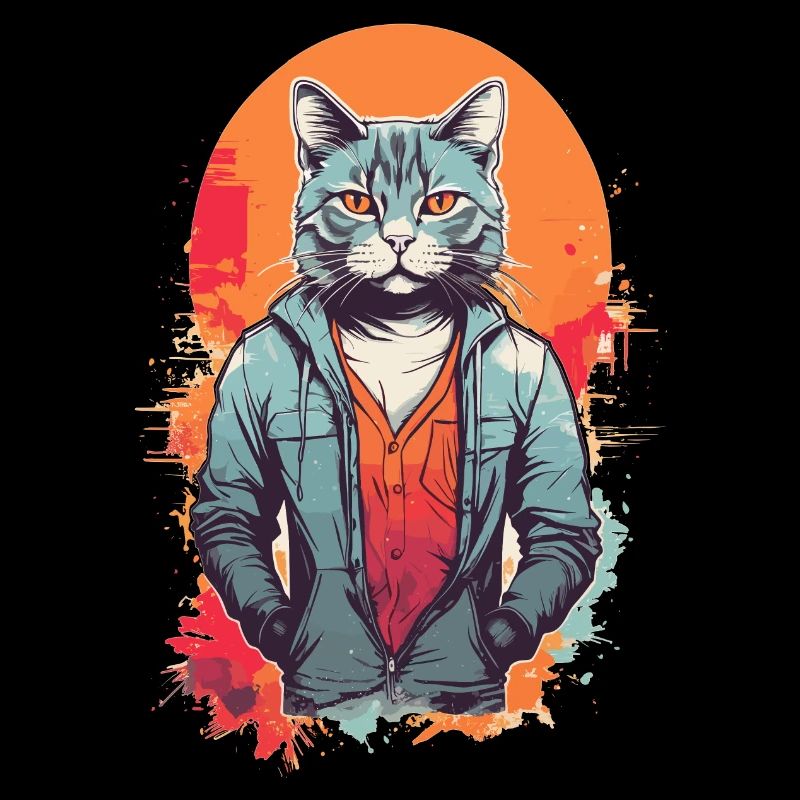 Chat gris froid