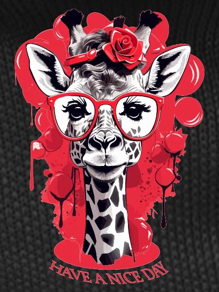 Cute giraffe with glasses