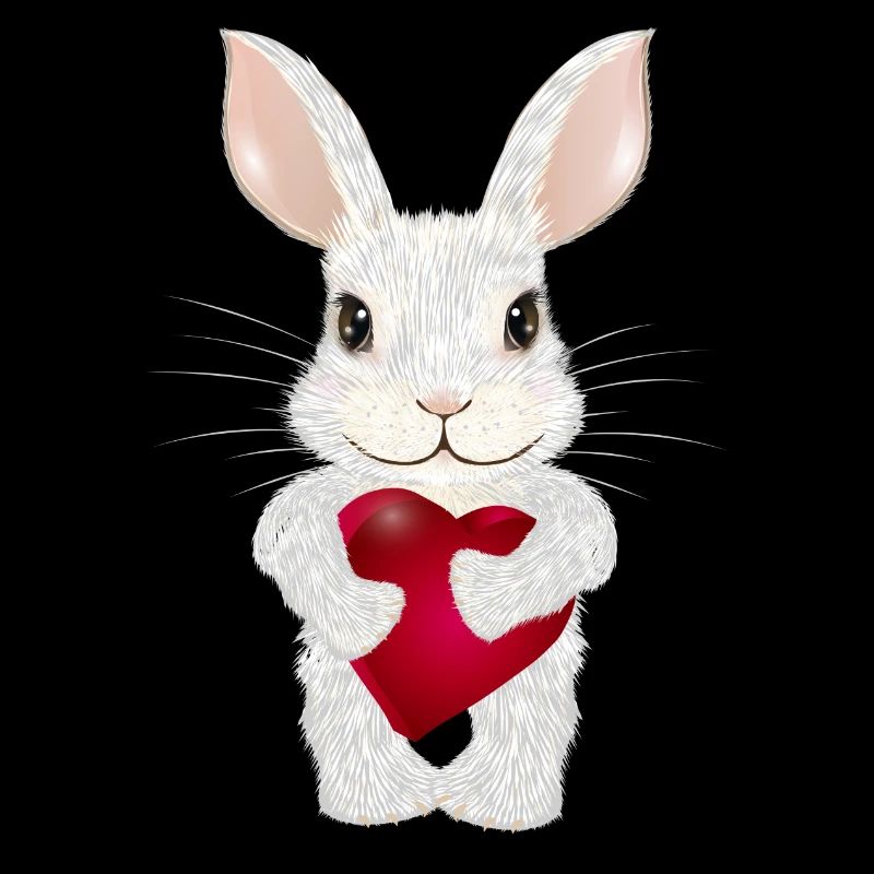 Lapin blanc avec cœur pour la Saint-Valentin