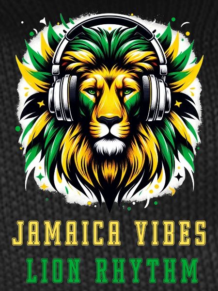 Jamaica lion reggae design