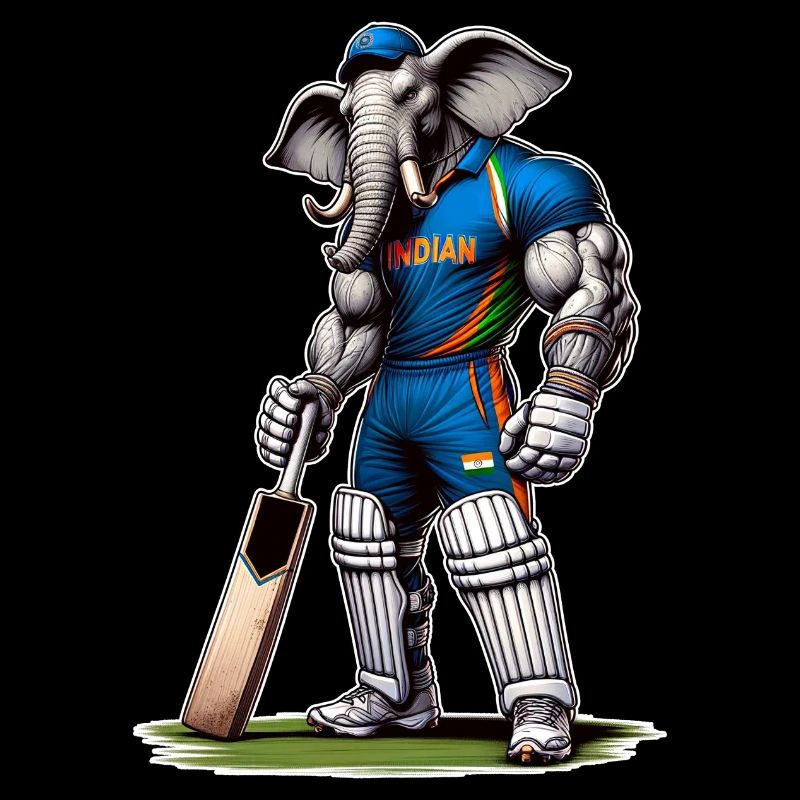 India cricket sport elephant design