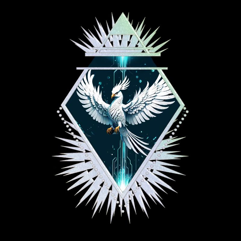 Wonderful white fantasy phoenix.