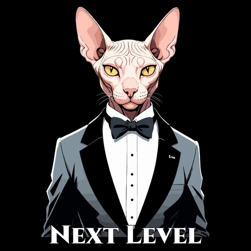 Sphynx Cat Chic Suit Tuxedo Level Gift