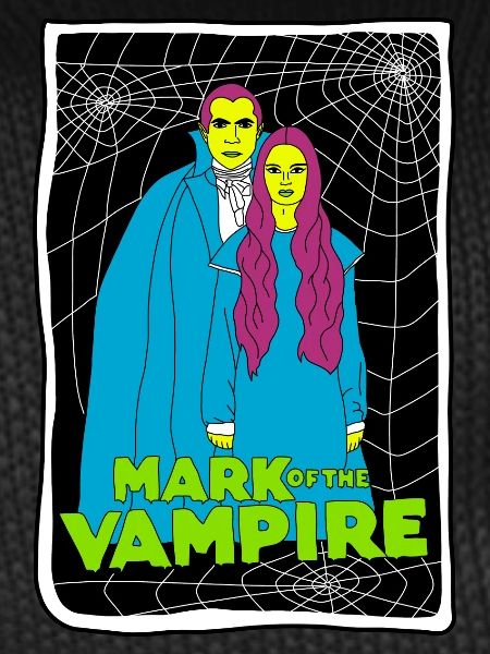 Vampire Duo with Spiderweb Background