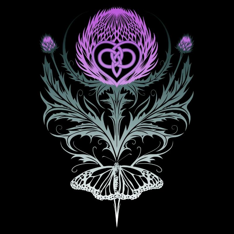 Distel mit Schmetterling Mutterknoten