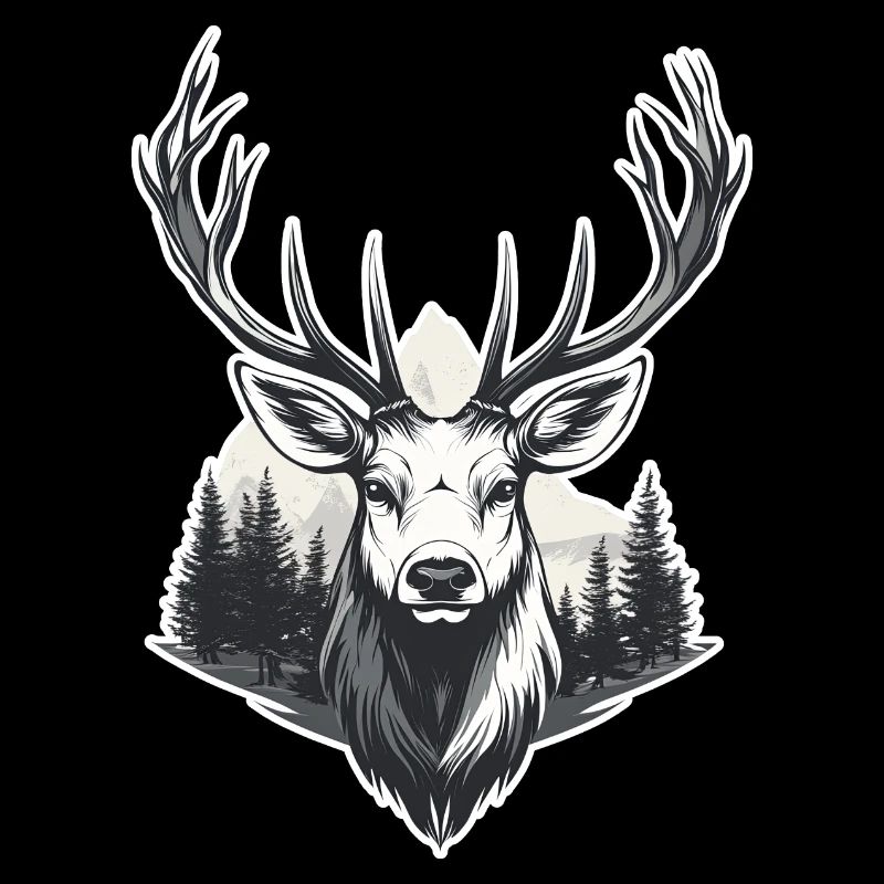 Deer Head Forest Landscape