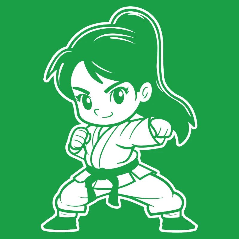 Kleines Karate Mädchen Comic