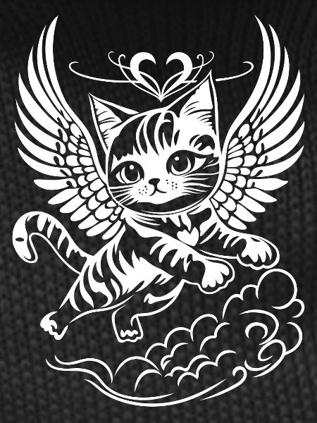 White Angel Cat with Wings