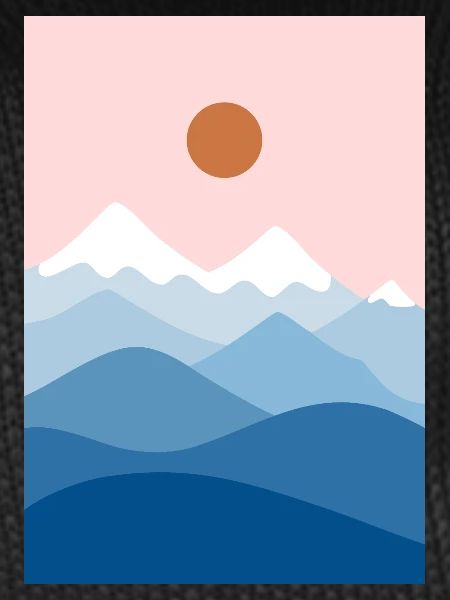 Mountain landscape pink