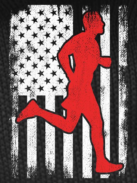 Patriotic US runner