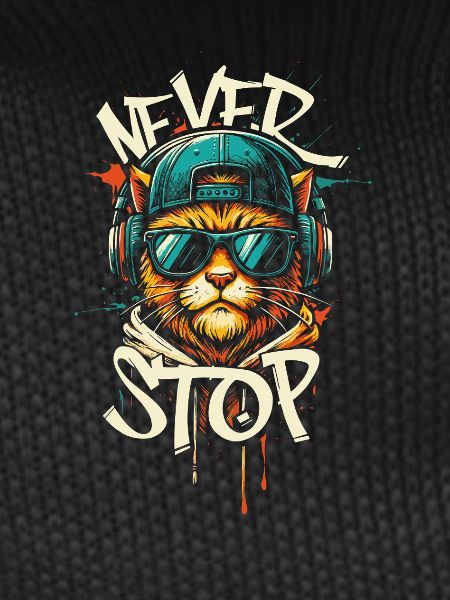 Cat Head Graffiti Hip-Hop