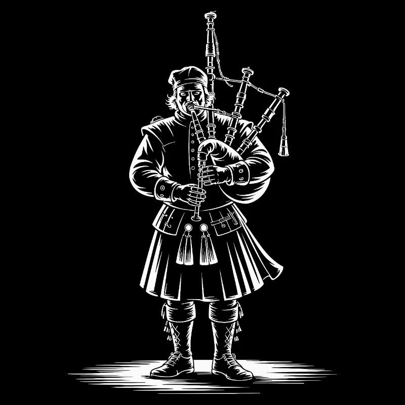 Scottish bagpiper in kilt