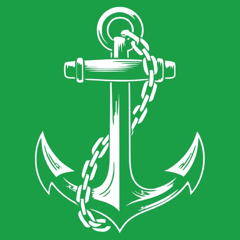 Robuster Schiffsanker mit Kette