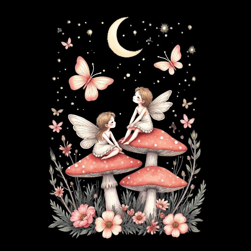 Fairytale Dwarf Wings Fantasy Illustration