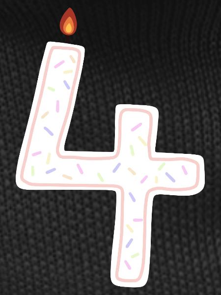 Festive Number Four Candle Design