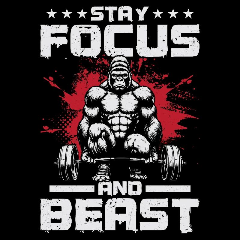 Gorille de motivation avec poteau et texte